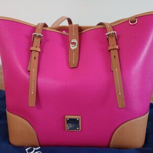 Dooney Saffiano Fuscia structured tote
